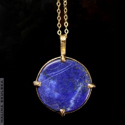 Pozłacany naszyjnik z lapis lazuli