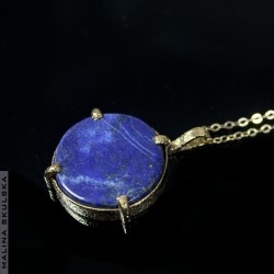 Pozłacany naszyjnik z lapis lazuli
