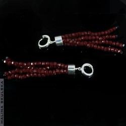 Burgundowe kiście - kolczyki