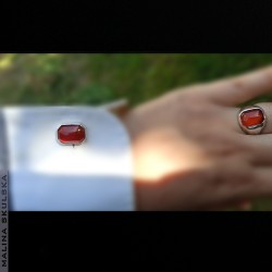 Spinki z karneolem