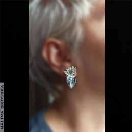 Pióropusze z agatem dendrytowym-kolczyki