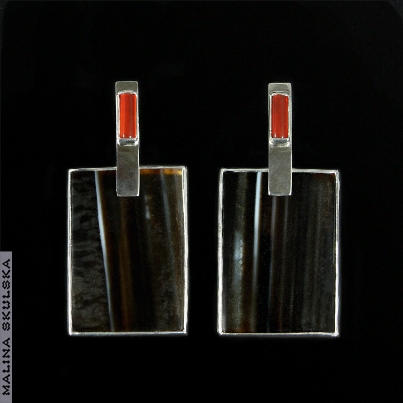 Okazałe kolczyki z agatami