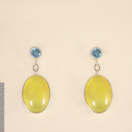 Kolczyki z topazami i żółtymi agatami