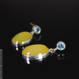 Kolczyki z topazami i żółtymi agatami