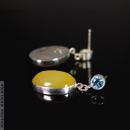 Kolczyki z topazami i żółtymi agatami